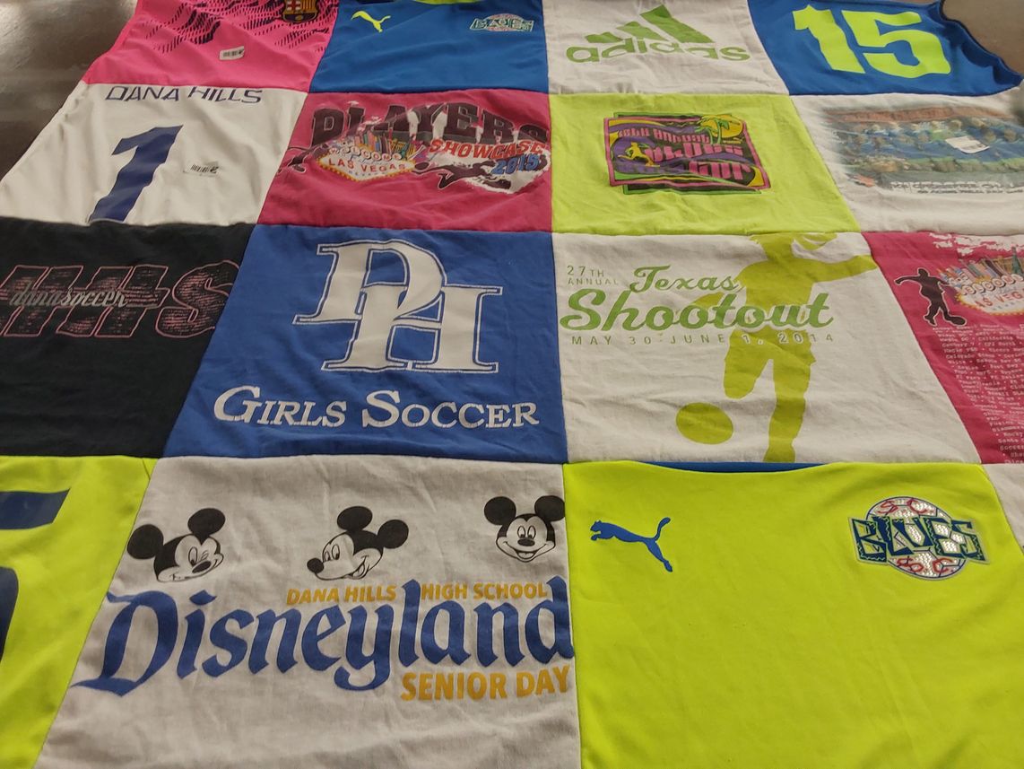 T-shirt quilt featuring dana hills girls soccer by Alanna from IL