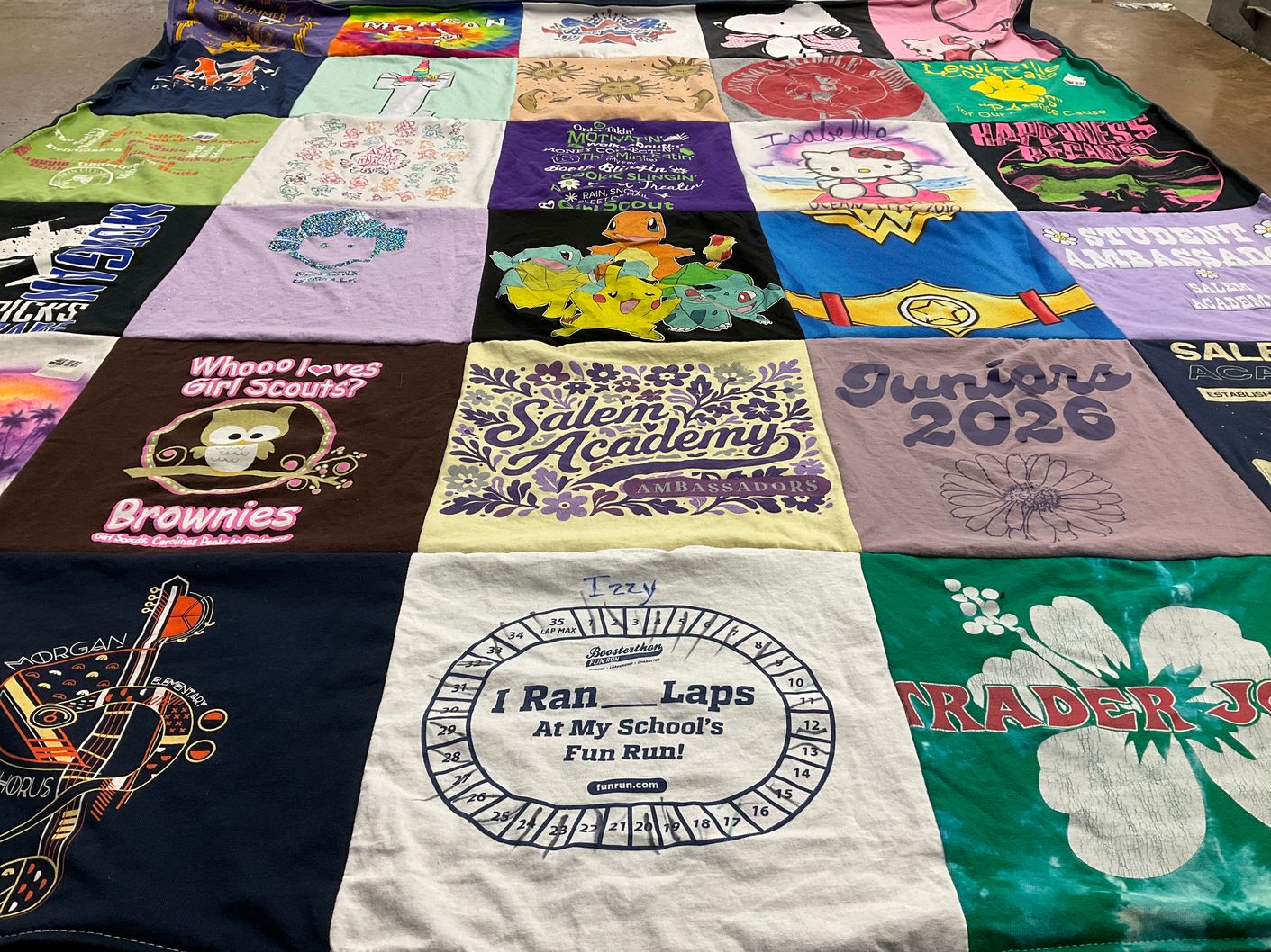 T-shirt quilt from salem academy by Tammy from NC
