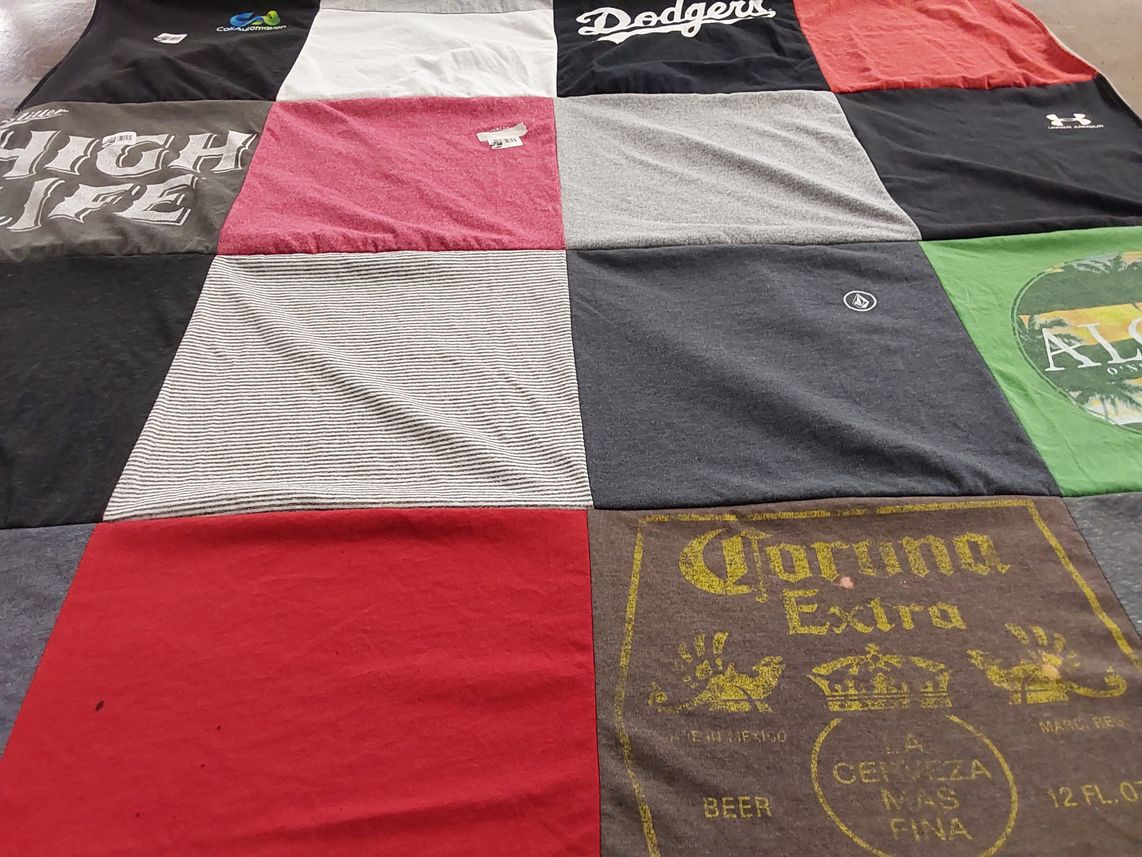 T-shirt quilt featuring los angeles dodgers by Laura from CA