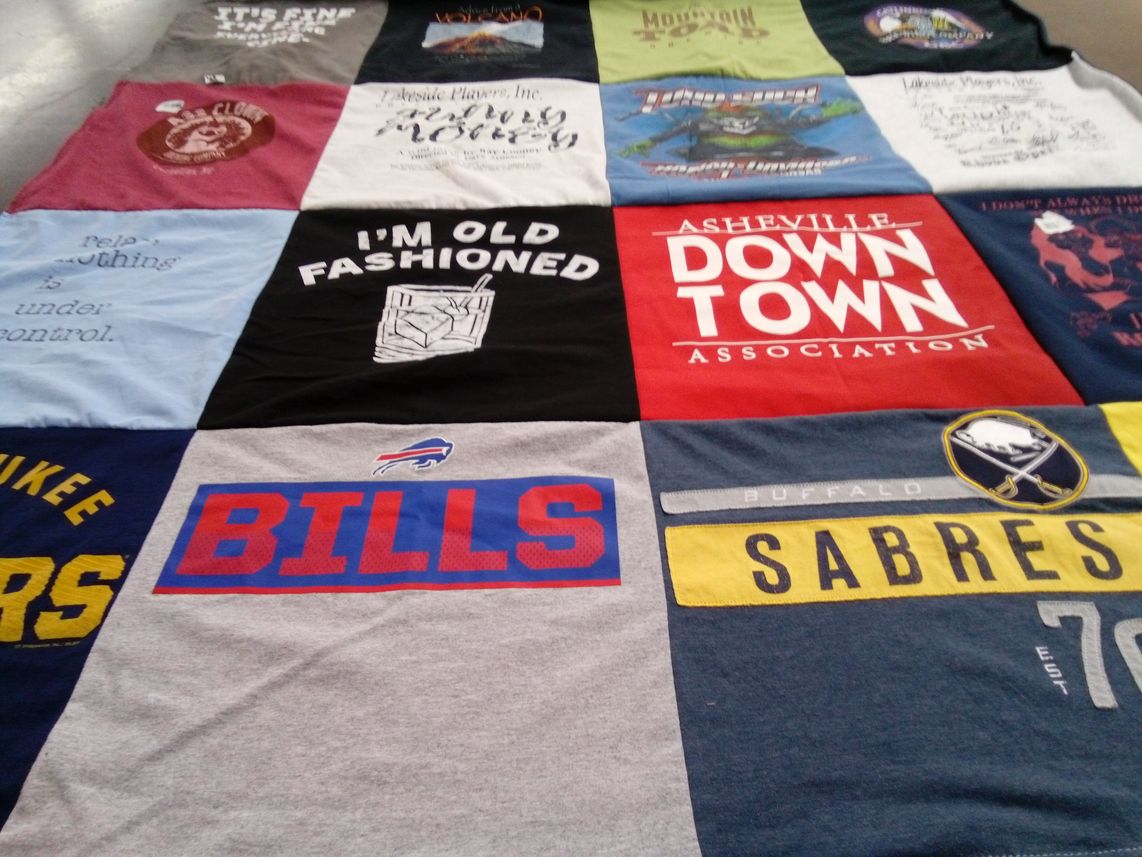 T-shirt quilt featuring buffalo bills, buffalo sabres by Susan from NC