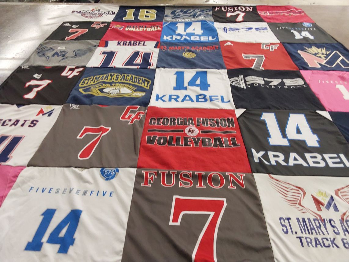 T-shirt quilt featuring georgia fusion volleyball by Christine from GA