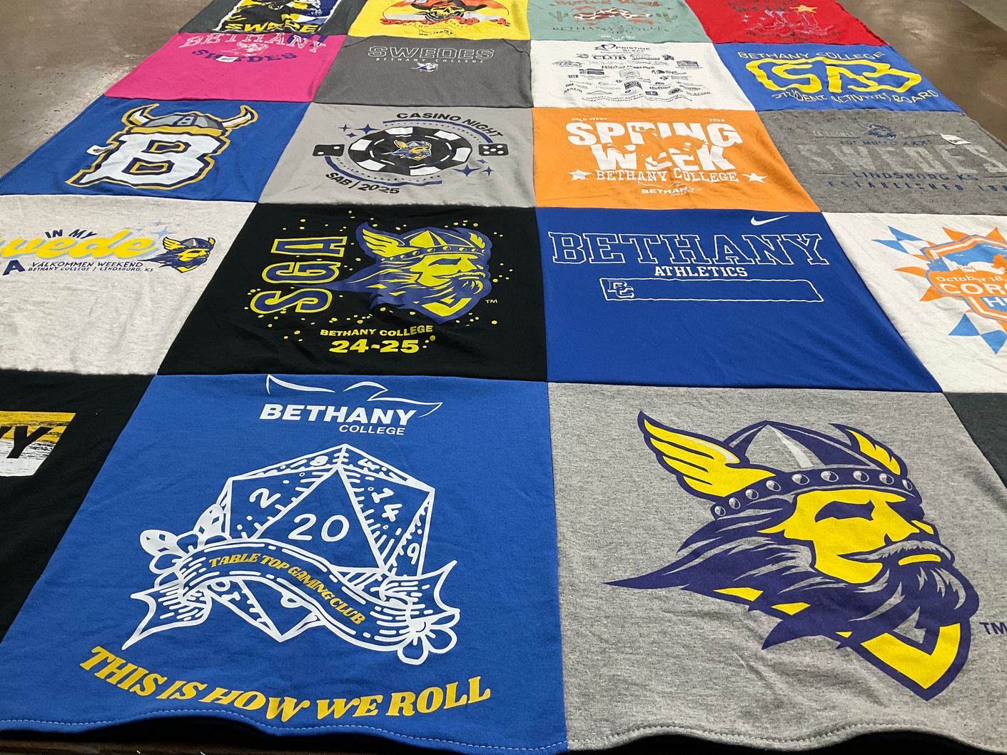 T-shirt quilt featuring bethany athletics by Allison from KS