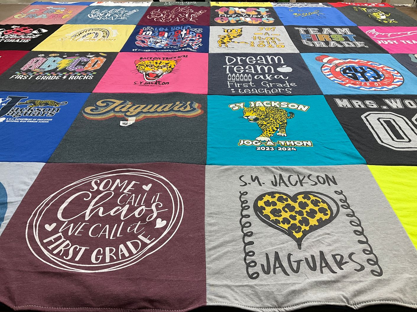 T-shirt quilt featuring jaguars by Heather from NM