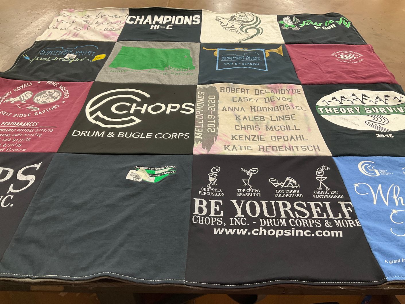 T-shirt quilt from university of north dakota by Juanita from TN