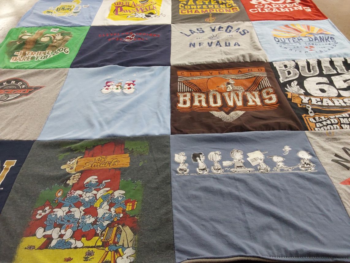T-shirt quilt featuring cleveland browns by Sharon from OH