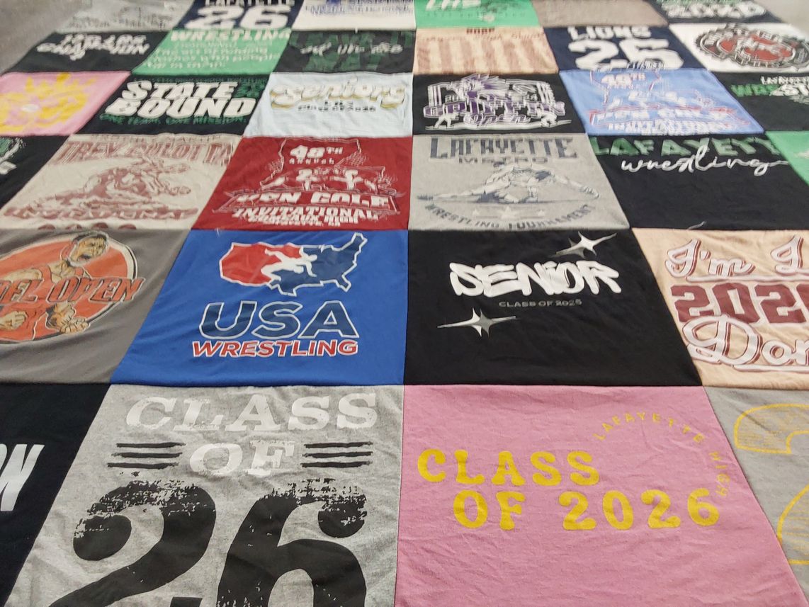 T-shirt quilt from lafayette high school by Jennifer from LA