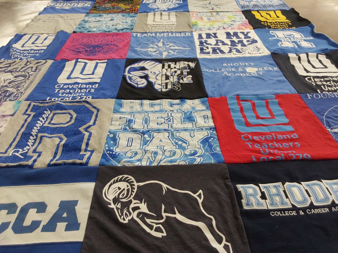 T-shirt quilt from rhodes college & career academy by Shlana from OH