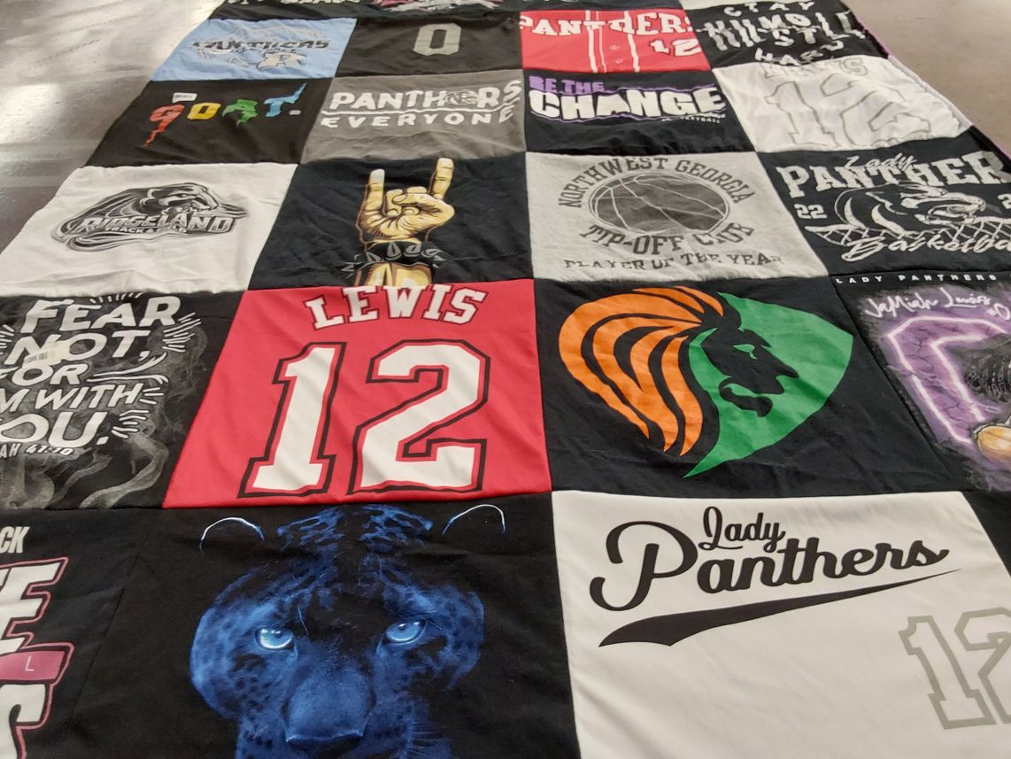 T-shirt quilt featuring lady panthers basketball by INDIA from GA