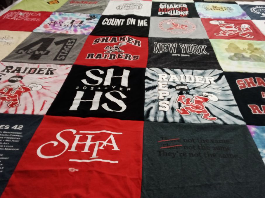 T-shirt quilt featuring shaker heights raiders by Marina from OH