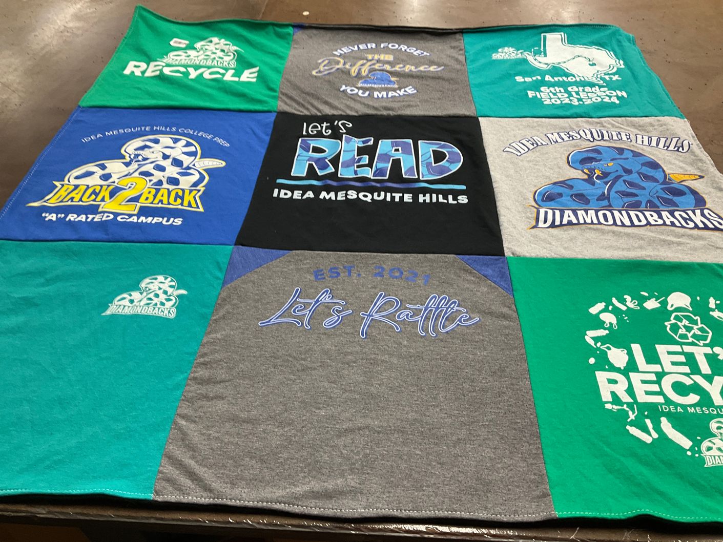 T-shirt quilt featuring diamondbacks by Alicia from TX