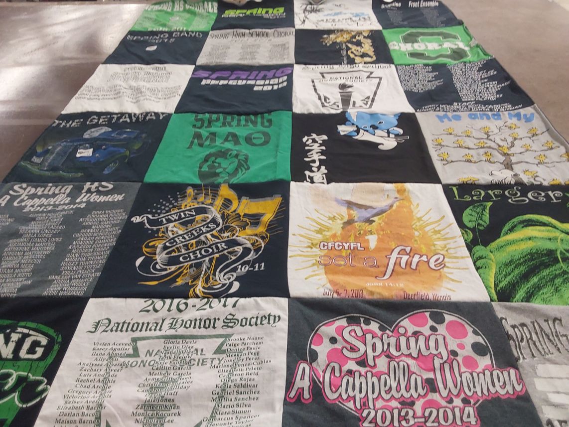 T-shirt quilt from spring high school by Norma from TX
