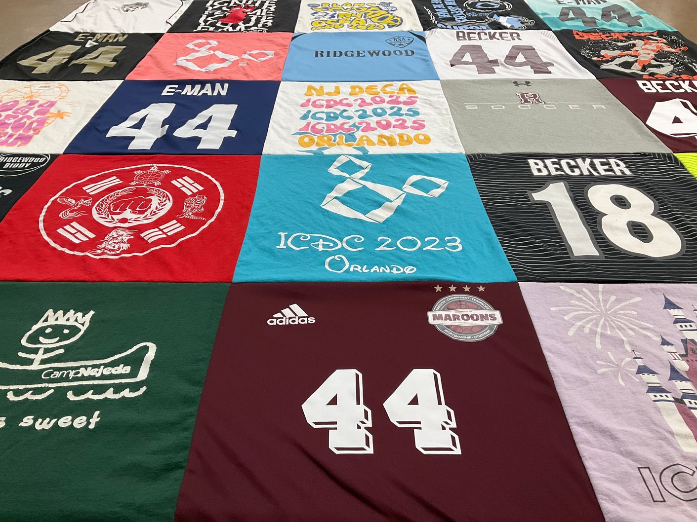 T-shirt quilt featuring becker college maroons by Michele from NJ