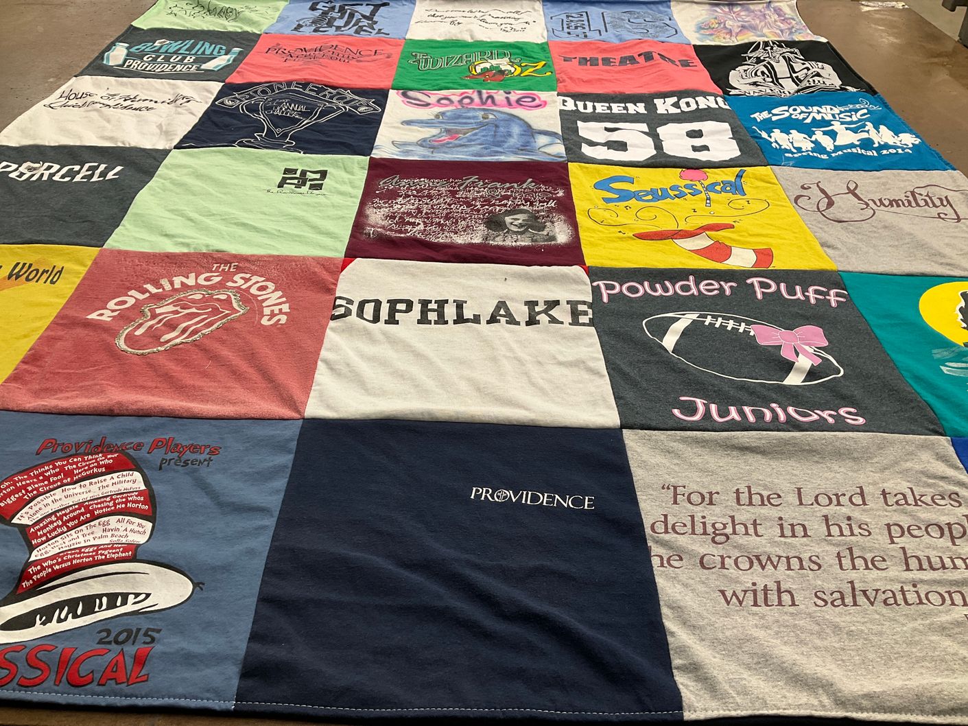 T-shirt quilt from providence high school by Felicia from IN