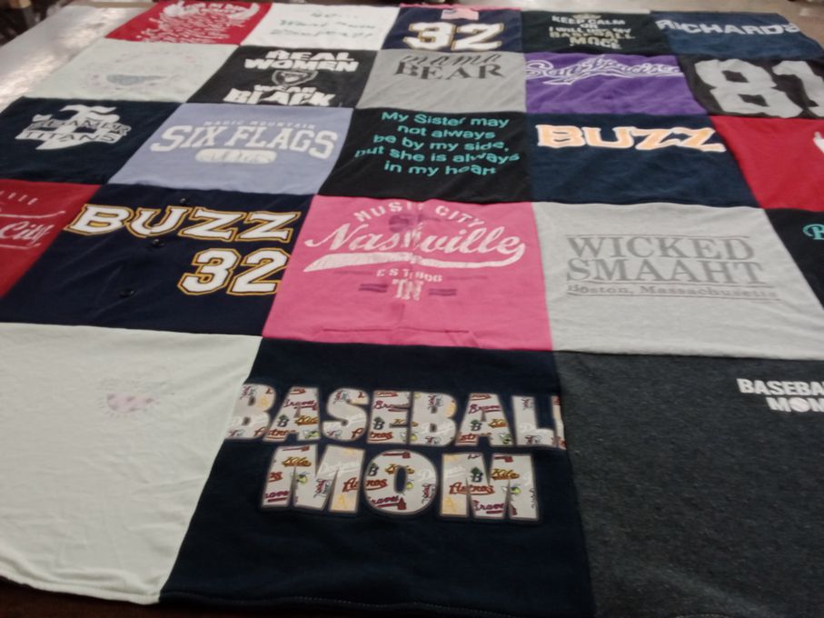 T-shirt quilt with baseball, theme parks themes by Stephanie from WA