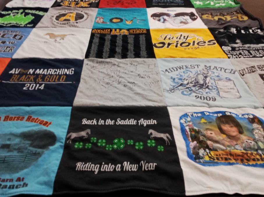 T-shirt quilt from avon high school by Michele from IN