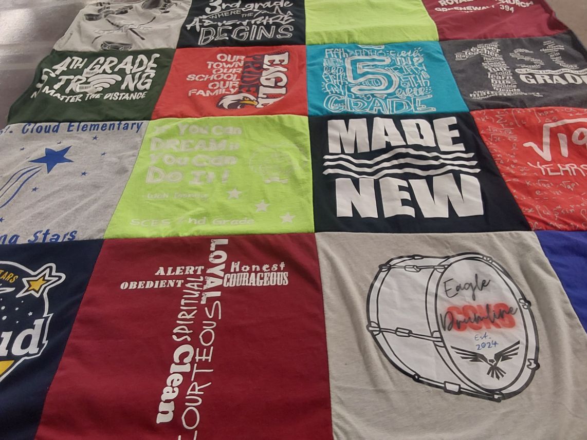 T-shirt quilt featuring eagle drumline by Deborah from FL