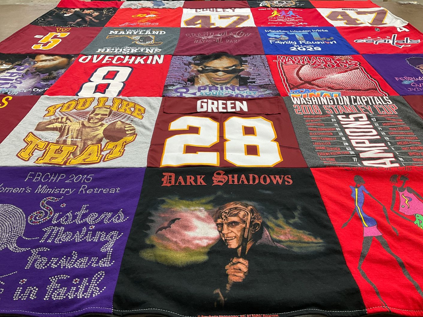 T-shirt quilt featuring washington capitals, washington redskins by W from MD