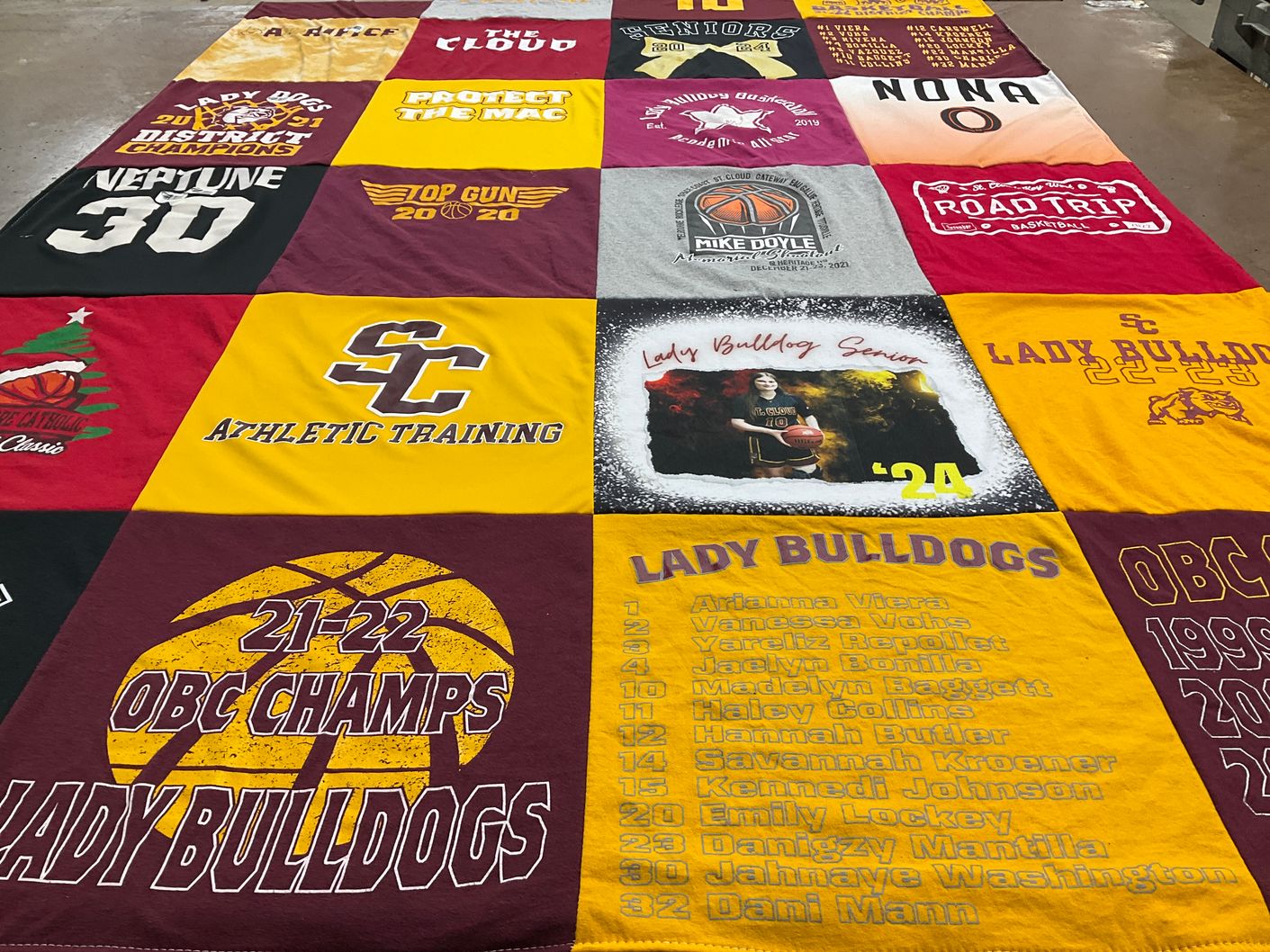 T-shirt quilt featuring lady bulldogs basketball by Christine from FL