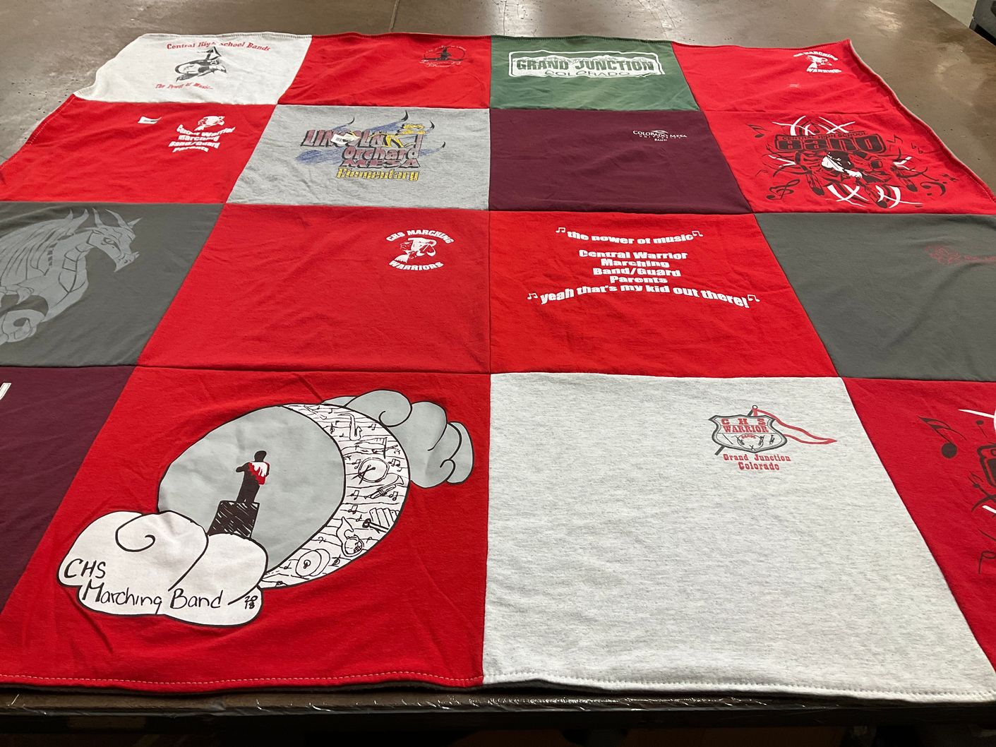 T-shirt quilt featuring grand junction warriors by Dallas from CO