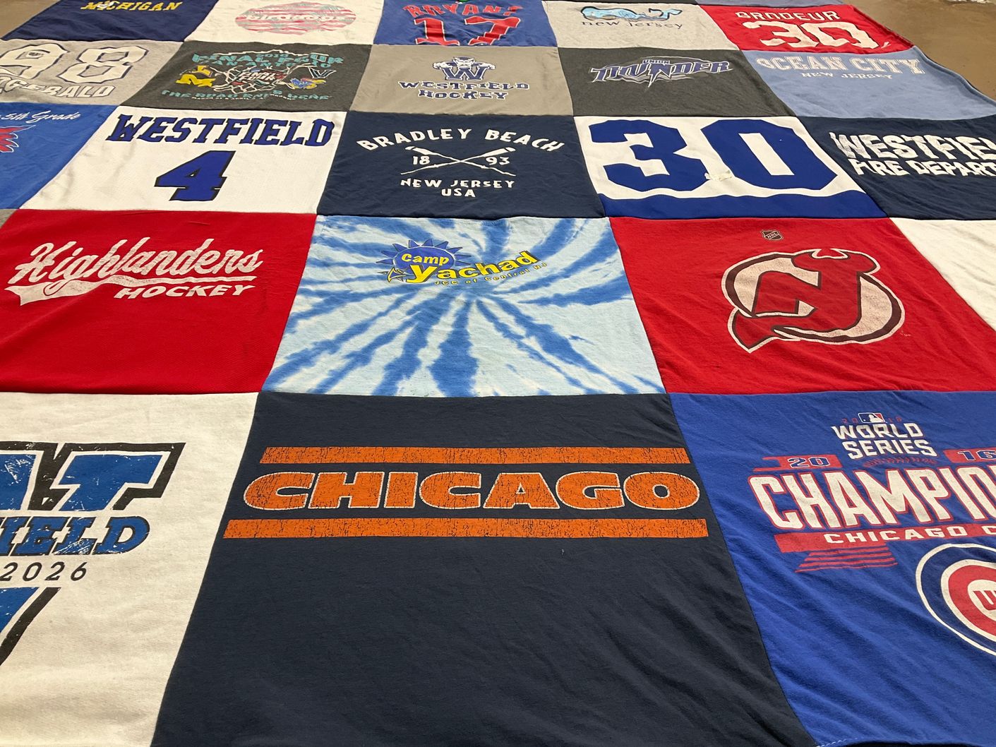 T-shirt quilt featuring new jersey devils by Caryn from NJ
