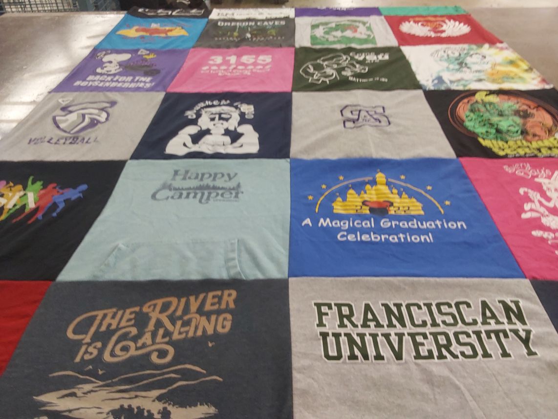 T-shirt quilt from franciscan university by Adelynn from CA