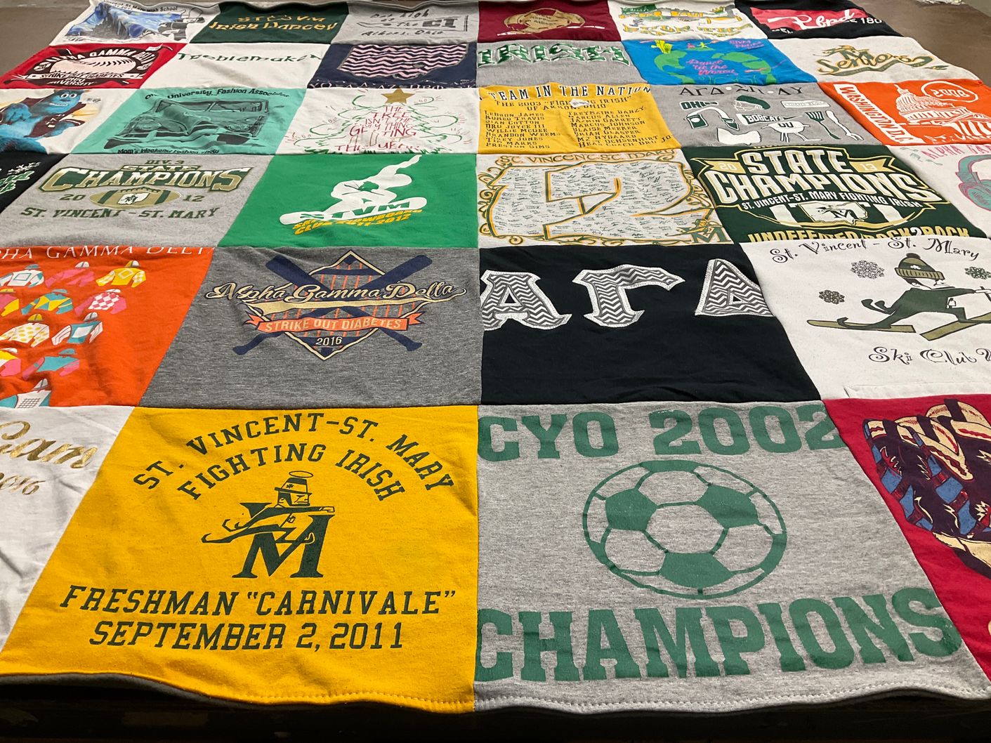 T-shirt quilt from st vincent-st mary high school by Aimee from MA