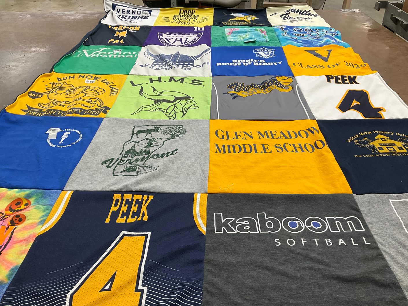 T-shirt quilt featuring vernon township high school by Tammy from NJ