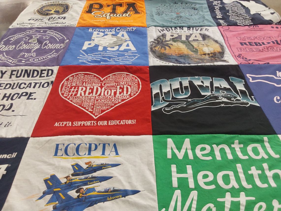 T-shirt quilt from duval county public schools by Maxine from FL