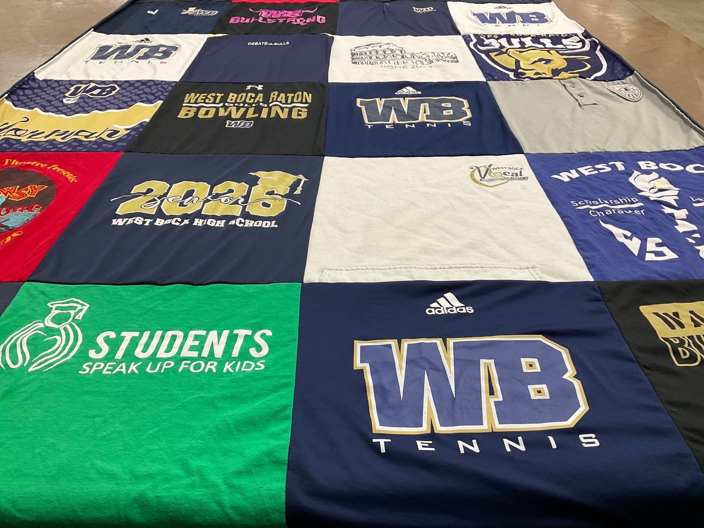 T-shirt quilt featuring west boca high school tennis, west boca raton bowling by Micki from FL