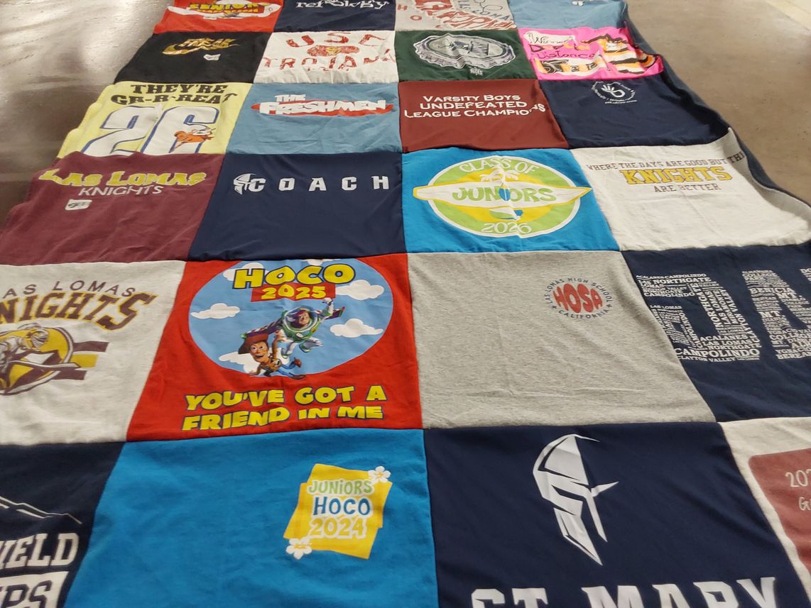 T-shirt quilt featuring las lomas knights by Andrea from CA