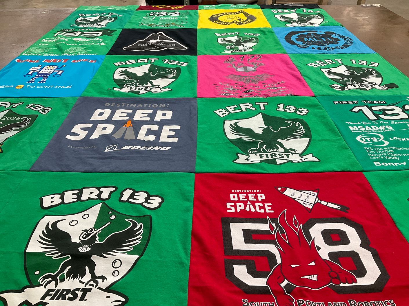 T-shirt quilt featuring bert 133, team 58 by Elise from ME