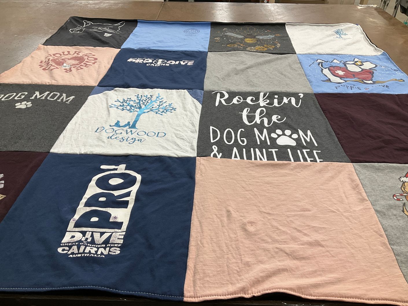 T-shirt quilt with pets, dogs themes by Sean from PA