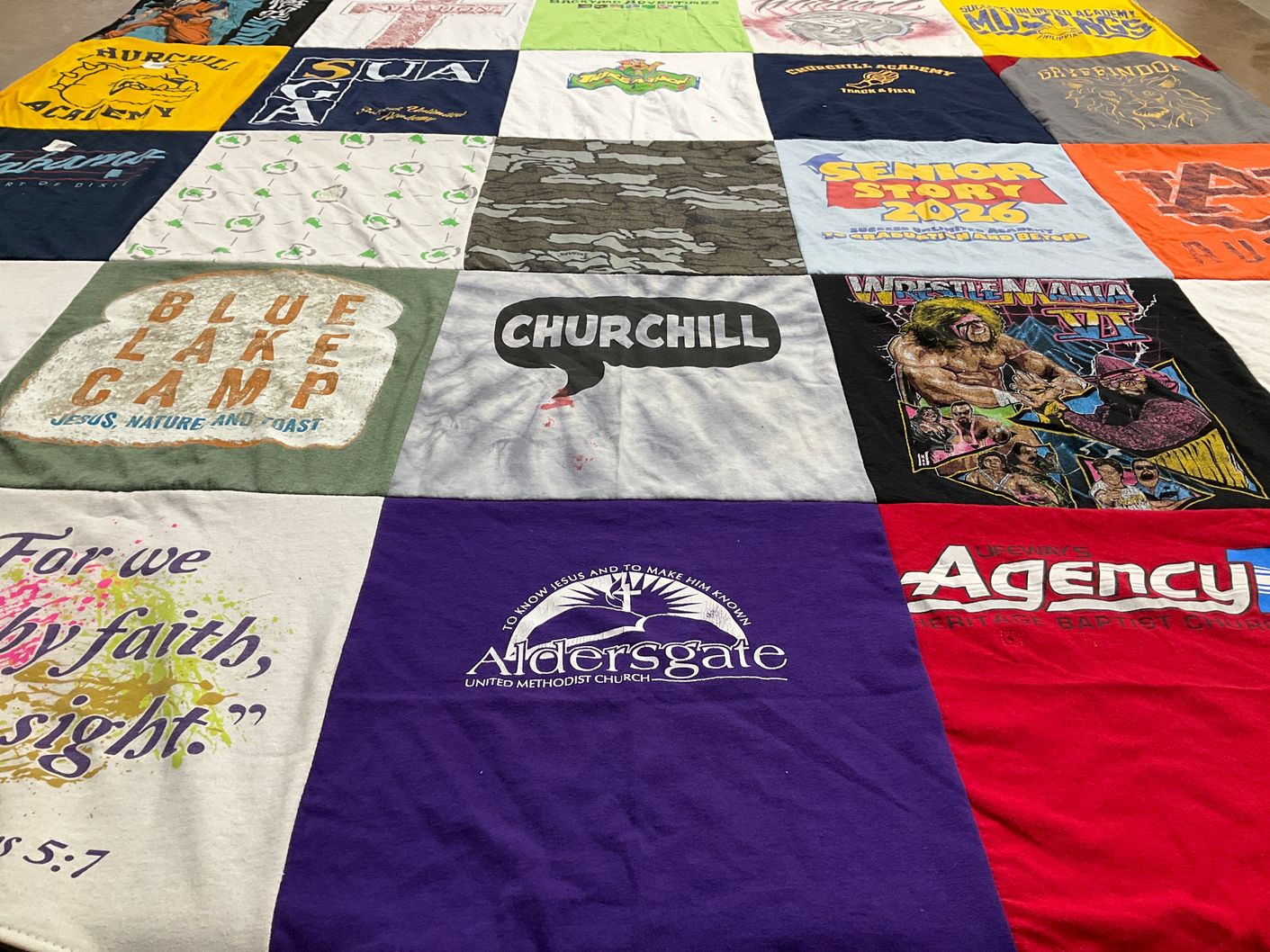 T-shirt quilt from churchill academy by Lauren from MS