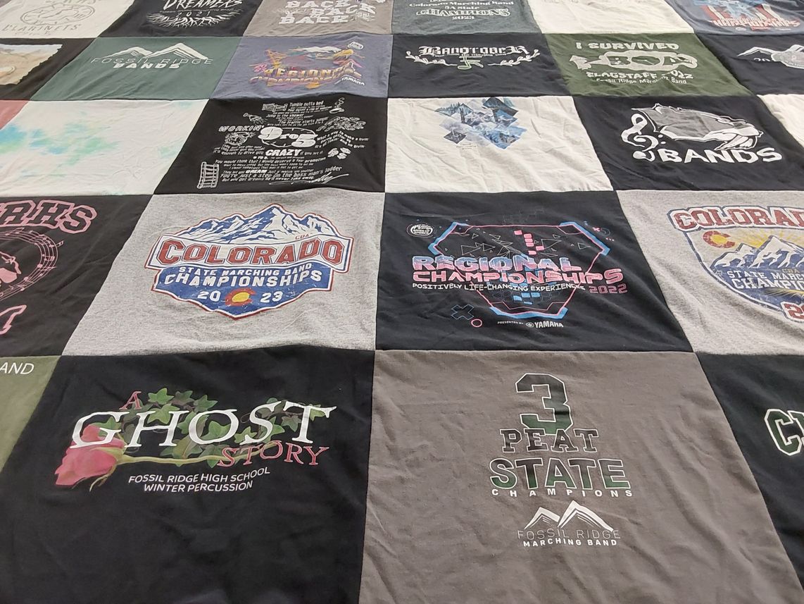 T-shirt quilt from fossil ridge high school by Jessica from CO