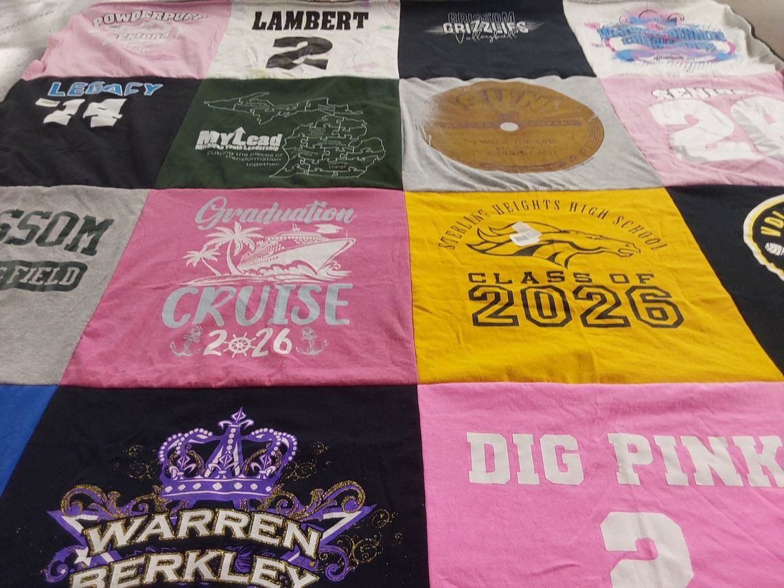 T-shirt quilt from sterling heights high school by Melissa from MI