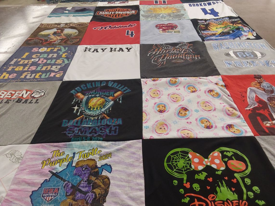T-shirt quilt featuring rocking valley thunder, softball by Sandra from PA