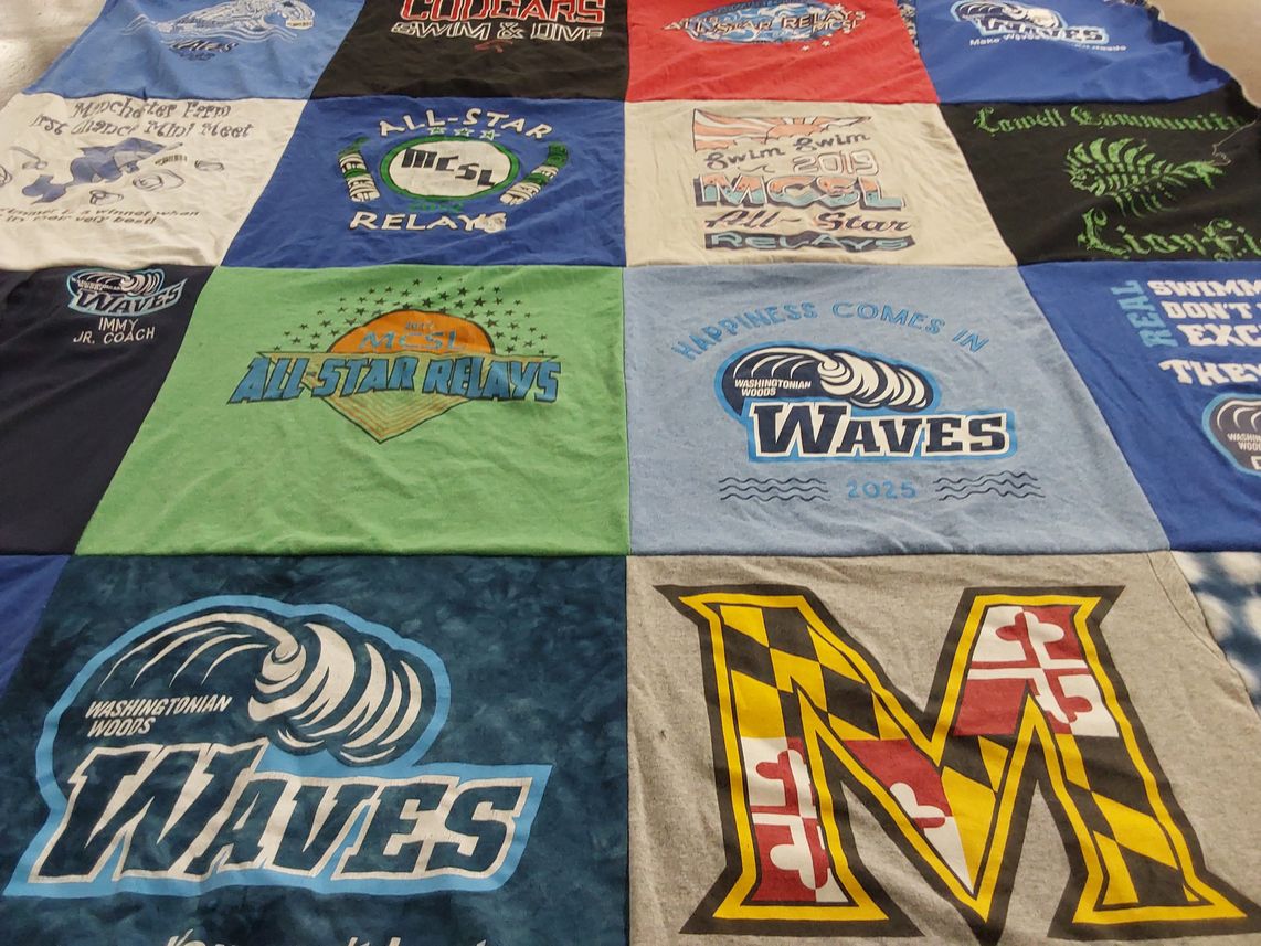 T-shirt quilt featuring washingtonian woods waves by Erin from MD