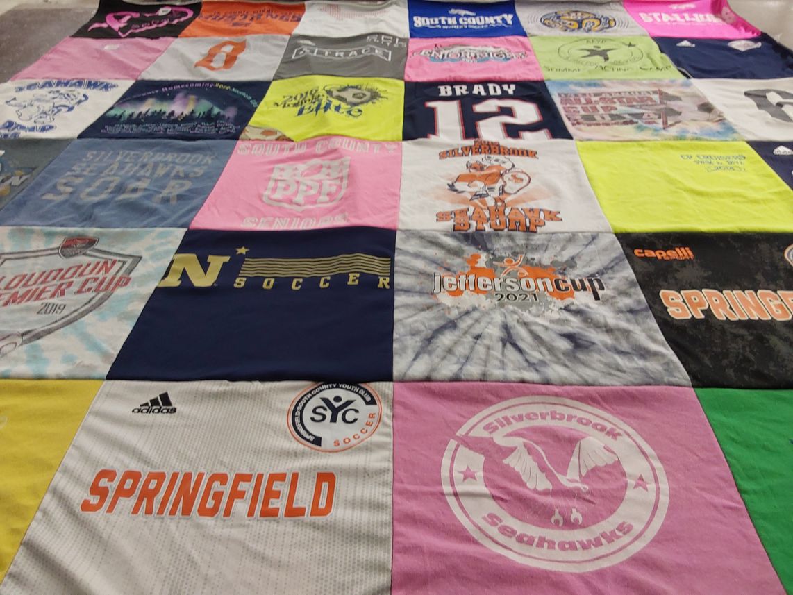 T-shirt quilt featuring south county high school, silverbrook youth soccer by Kristin from VA