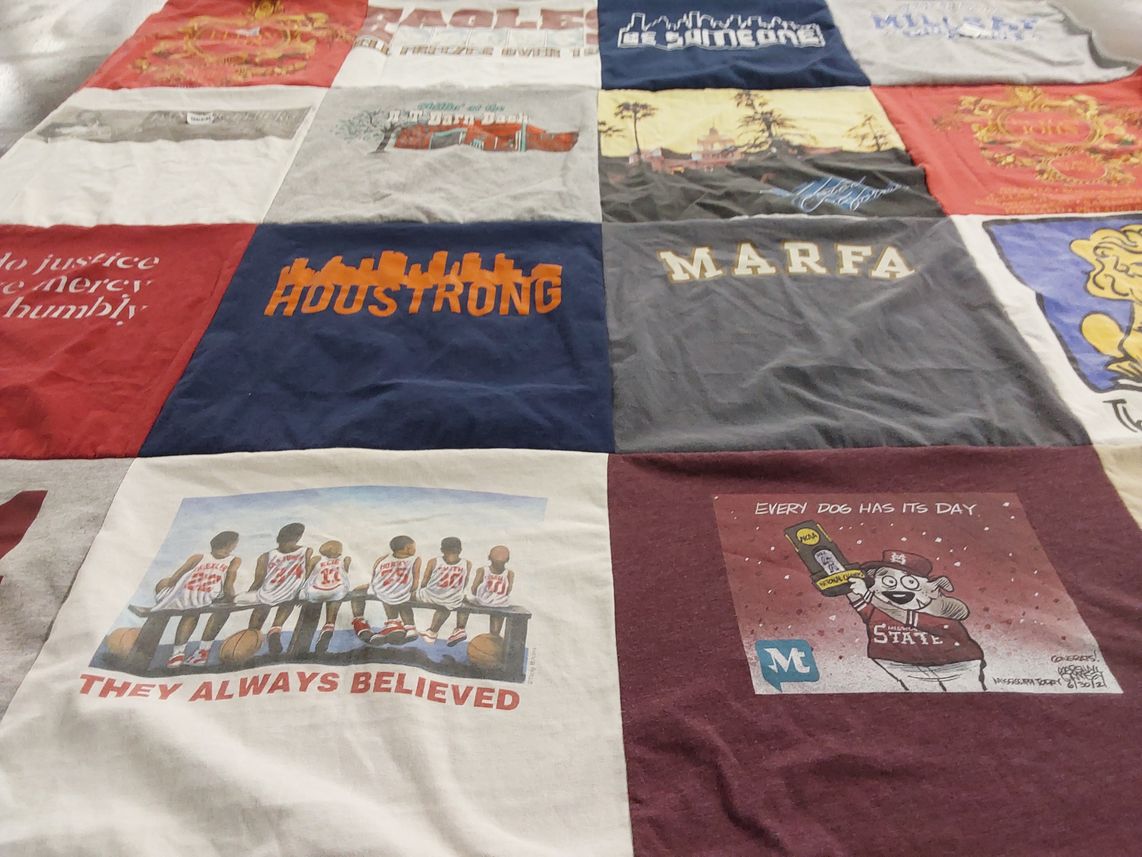 T-shirt quilt from state university by Susan from MS