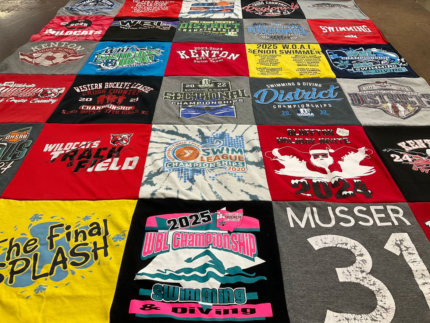 T-shirt quilt featuring wildcats track and field by Michelle from OH