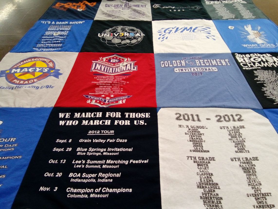 T-shirt quilt from lee's summit high school by Debbie from MO