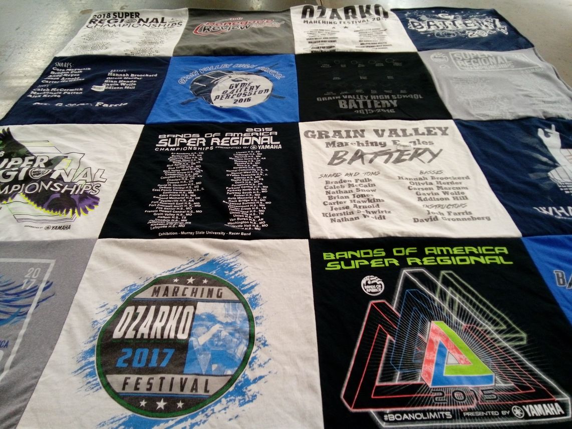 T-shirt quilt from grain valley high school by Debbie from MO