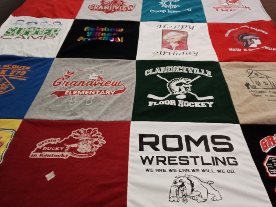 T-shirt quilt featuring roms wrestling by Shannon from MI