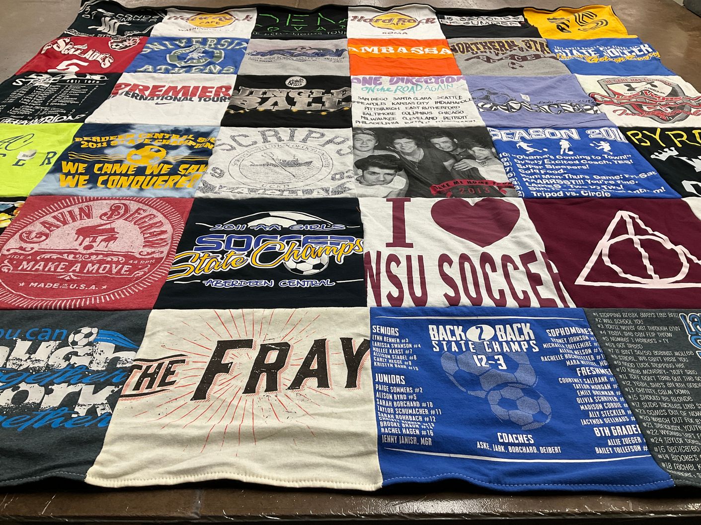 T-shirt quilt featuring aberdeen central by Mary from SD