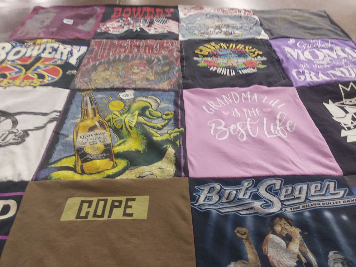 T-shirt quilt with music, family themes by randi from SC