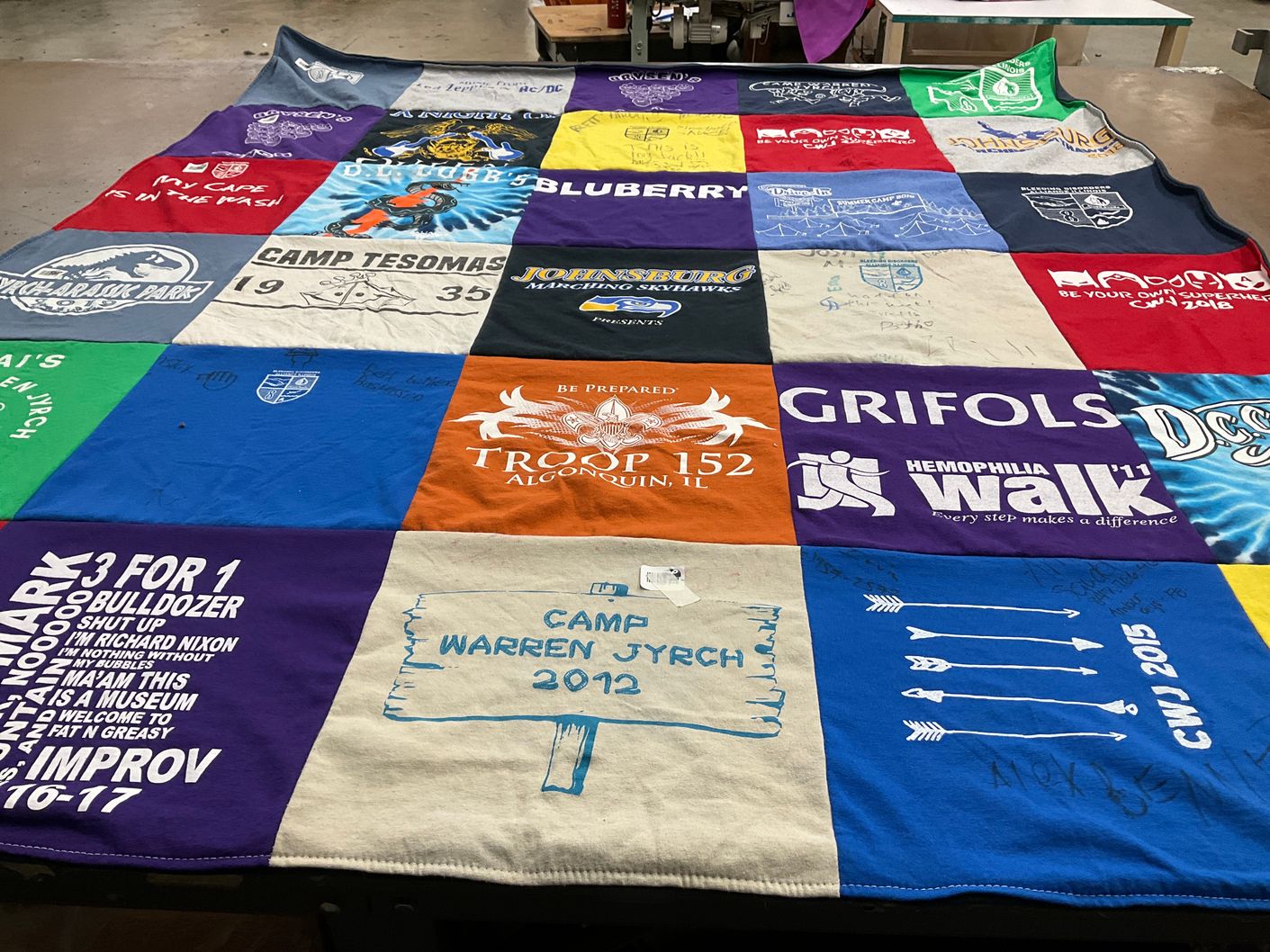 T-shirt quilt from johnsburg high school by Pam from MO