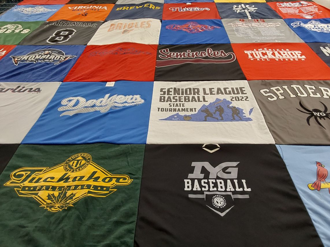 T-shirt quilt featuring tuckahoe baseball by Siobhan from VA