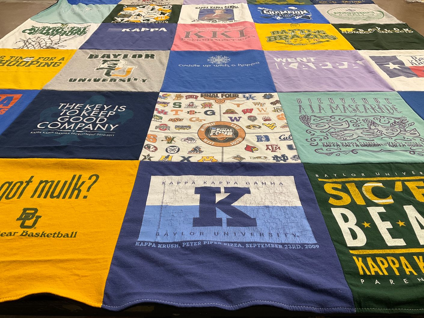 T-shirt quilt featuring baylor bears by Nancy from TX
