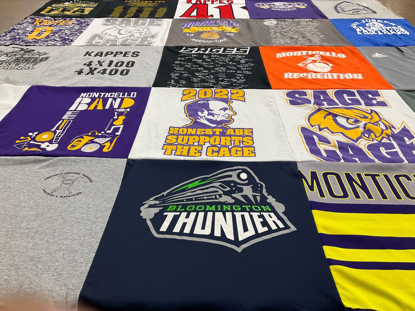 T-shirt quilt featuring bloomington thunder by Colleen from IL