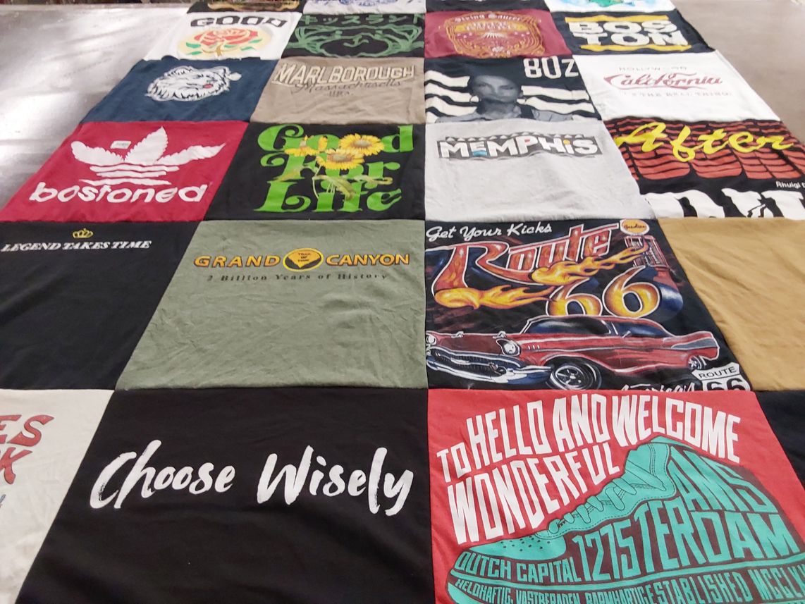 T-shirt quilt with travel, nature themes by Antoine from MA